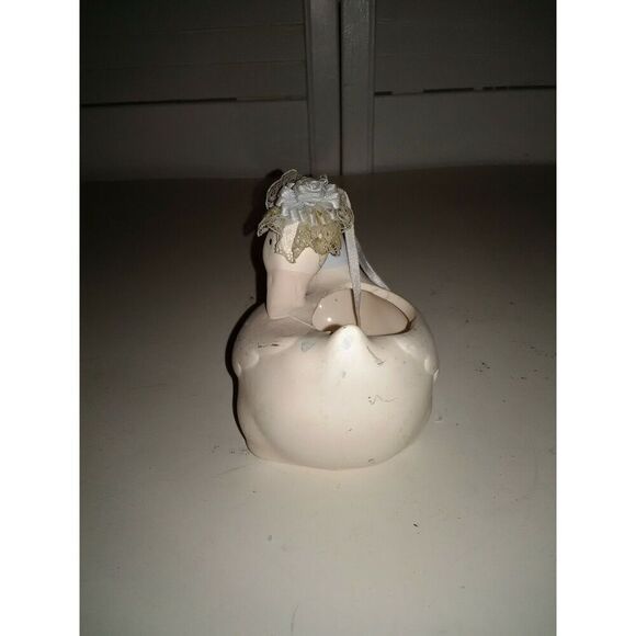 Vintage Duck With Blue Bow Planter Country Duck Planter - Picture 4 of 5